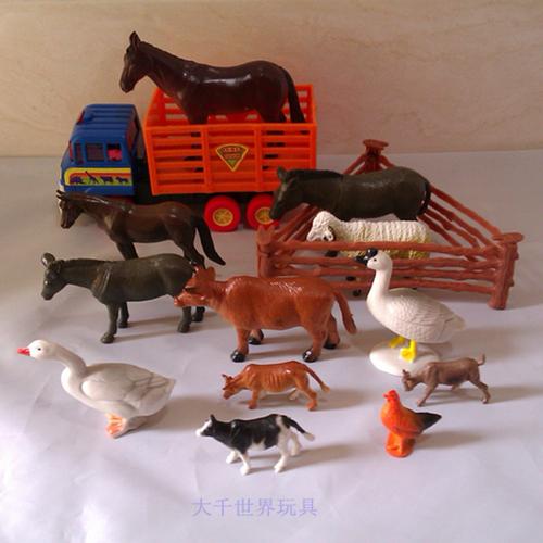 儿童益智玩具农场动物模型马羊鸡鸭鹅摆设玩偶塑料仿真 车载 fghgf(fg